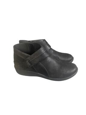 Clarks Cloudsteppers Women’s Sillian Rani Black Ankle Comfort Boots Size-7.5M
